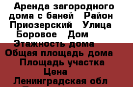  Аренда загородного дома с баней › Район ­ Приозерский › Улица ­ Боровое › Дом ­ 43 › Этажность дома ­ 1 › Общая площадь дома ­ 36 › Площадь участка ­ 1 000 › Цена ­ 2 000 - Ленинградская обл., Приозерский р-н, Боровое п. Недвижимость » Дома, коттеджи, дачи аренда   . Ленинградская обл.